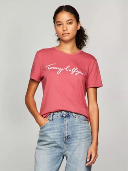 Футболка хлопковая женская Tommy Hilfiger 443640491 M Розовая (1159830889)