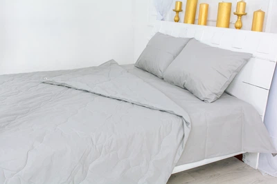 Летний постельный комплект MirSon №2500 Silk Kapok 16-5703 Light Gray одеяло 200х220 см + наволочки 2 х 50х70 см + простынь 220x240 см (2200003099010)