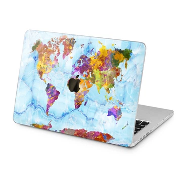 Чохол пластиковий для Apple MacBook Pro 14 M1 M2 M3 M4 M5 2021-2026 (Блакитний мармур, мапа) A2442/A2779/A2918/A2992/A3401/A3112/A3185/A3434/A3426/A3427 макбук