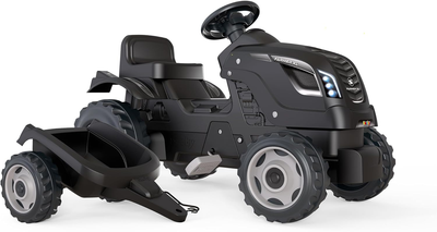 Трактор на педалях Smoby Farmer XL з причепом Чорний 710131 (3032167101310)