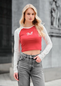 Жіночий топ Staff flo logo red XS