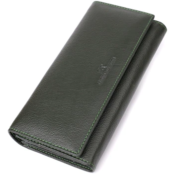 Стильний гаманець у два складення з натуральної шкіри ST Leather bg230fash66 Зелений