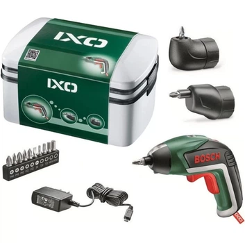 Аккумуляторная отвертка Bosch Ixo V Full (3.6В, 4.5 Нм, 1.5 Ач) + набор бит(10шт) насадки (2шт) зарядное устройство (25628)