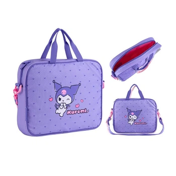 Сумка-портфель А4 Kite Kuromi "Котёнок Куроми" 34х27х7 см тканевая фиолетовая (HK25-589-2)