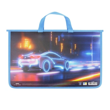 Портфель А4 MAXI Cool For School "Гоночний автомобіль" на блискавці пластиковий синій (MX30000)