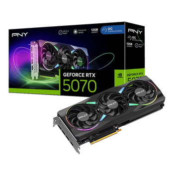 Видеокарта PNY GeForce RTX 5070 12GB ARGB OC Overclocked Triple Fan (VCG507012TFXXPB1-O)