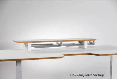 Полочка для монитора с органайзерами увеличенная TEHNOTABLE HPL + фанера Белая