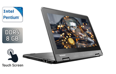 Нетбук-трансформер Б-класс Lenovo ThinkPad Yoga 11e / 11.6" (1366x768) TN Touch / Intel Pentium Silver N5000 (4 ядра по 1.1 - 2.7 GHz) / 8 GB DDR4 / 256 GB SSD / Intel UHD Graphics 605 / WebCam / HDMI б/у
