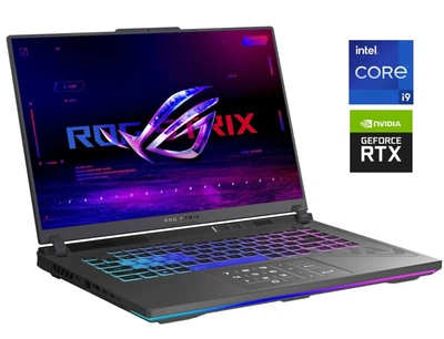 Игровой ноутбук Б-класс Asus ROG Strix G16 G614JI / 16" (2560x1600) IPS / Intel Core i9-13980HX (24 (32) ядра по 4.0 - 5.6 GHz) / 32 GB DDR5 / 1000 GB SSD / nVidia GeForce RTX 4070, 8 GB GDDR6, 128-bit / WebCam б/у