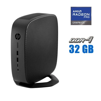 Неттоп HP t740 Thin Client USFF / AMD Ryzen V1756B (4 (8) ядра по 3.25 - 3.6 GHz) / 32 GB DDR4 / 256 GB SSD M.2 / AMD Radeon Pro WX 3100, 4 GB GDDR5, 128-bit / Win 10 Pro б/у