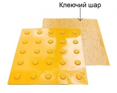 Комплект тактильной полиуретановой самоклеющейся плитки «Конус» , желтая, 300х300х3 (комплект 3 пог. метра)