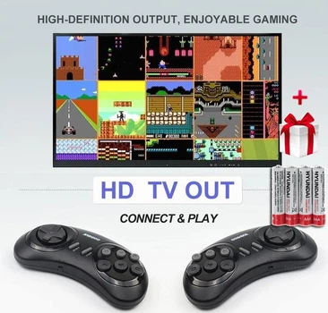 Игровая консоль 4000+ игр Sega Genesis MD 8/16bit приставка ТВ сега + Подарок 2 батарейки