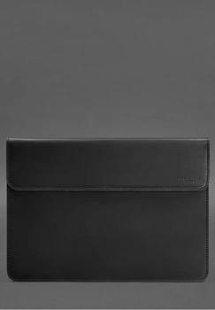 Чехол-конверт из мягкой кожи для MacBook на магнитах черный(BB_30002535)