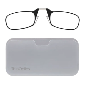 Очки Thinoptics +1.50, черные + Чехол универсальный прозрачный (1.5BWUP)