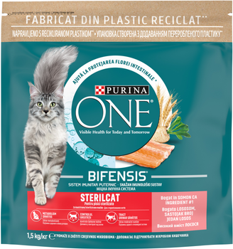 Sucha karma Purina One Bifensis Sterilcat dla kotów dorosłych po sterylizacji z łososiem 1.5 kg (7613035115439/8445290070913)