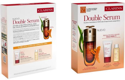 Zestaw do pielęgnacji twarzy Clarins Double Serum Serum 50 ml + Balsam 15 ml + Płyn do demakijażu 10 ml (3666057398032)