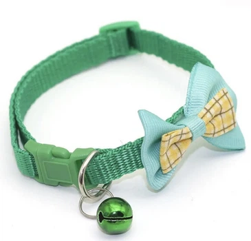 "Нашийник з метеликом та дзвіночком" для собак та котів "Paradise" Green 19-32 cm