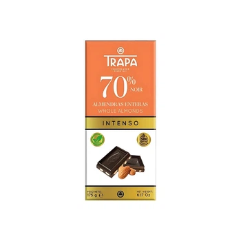 Шоколад Trapa INTENSO черный 70% с миндалем, 175г