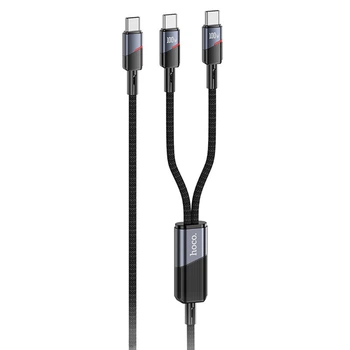 Кабель USB Type-C to USB Type-C, USB Type-C 2в1 / Провод шнур Юсб Тайп Си на Юсб Тайп Си, Юсб Тайп Си для быстрой зарядки и передачи данных 1.2м Black V1