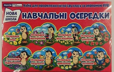 Набір карток Навчальні осередки Набір для оформлення інтерєру класу за реформами НУШ 4823076150143
