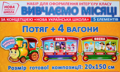 Набір плакатів НУШ Вивчаємо місяціі. Для оформлення інтер'єру класу 4823076145194