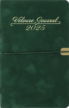 Щотижневник датований 2025 VELOUR, A5, зелений,штучна шкіра 4823078990976
