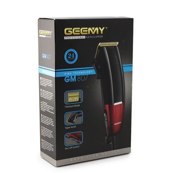 Машинка для стрижки волос Geemy GM 807 нержавеющая сталь 4 насадки