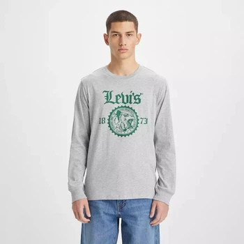 Футболка-лонгслив Levi's Logo Graphic Long Sleeve T-Shirt Color: Heather Grey - Grey (360150134) M