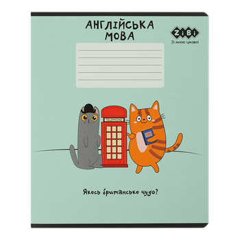 Тетрадь предметная по английскому языку ZiBi Cute Cat 36 листов в клеточку (ZB.1731-38)