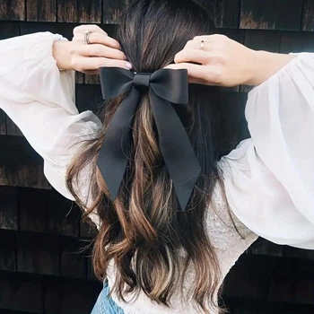 Бант для волос на заколке шпилька 21*14*4 см Fashion accessories Черный
