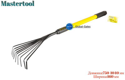 Грабли веерные Mastertool 740-1015 x 160 мм резиновая ручка (14-6179)
