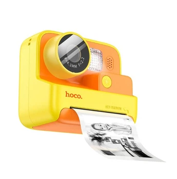 Детская камера Hoco DV200 с принтером (2" IPS HD дисплей, USB-C, 48МП, 720P, 800 мАч, USB, AV, ночной режим) - Желтый