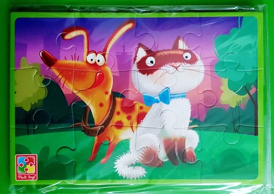 М’які пазли. Котик та песик (VT1104-20), Vladi Toys
