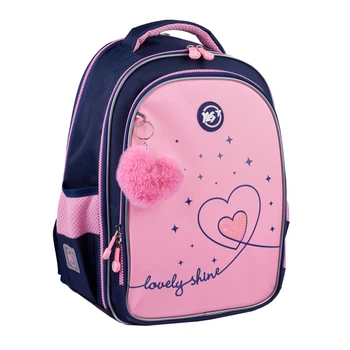 Шкільний рюкзак YES S-111 Bright Hearts 38х29х18 см Рожево-синій (550105)