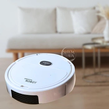 Робот пылесос аккумуляторный автоматический для сухой уборки Sweeping Robot с контейнером для мусора и силой всасывания 1800 Pa Белый, SNR-16-White