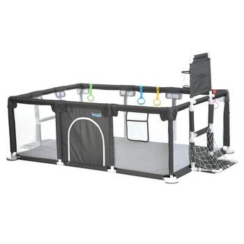 Детский манеж Bambi MR 1338-G, Oxford 150D, диаметр кольца 20 см, четыре ручки для переноски, черный