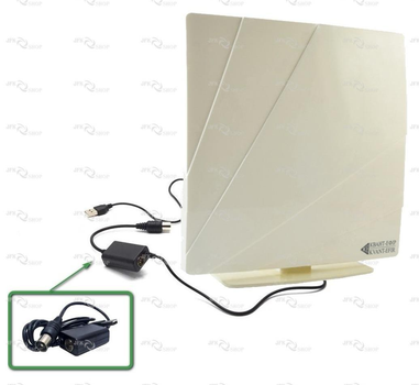 Комплект T2-антена Kvant-Efir ARU-01 кімнатна + адаптер живлення USB-5V