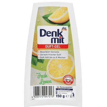 Гелевый освежитель воздуха Свежий лимон Denkmit, 150 гр.