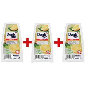 Гелевый освежитель воздуха Свежий лимон Denkmit, 150 гр. (3 шт.)