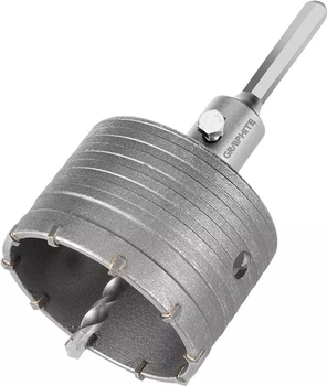 Otwornica widiowa Graphite 85 mm z adapterem HEX oraz wiertłem pilotującym 55H326 (5902062508232)