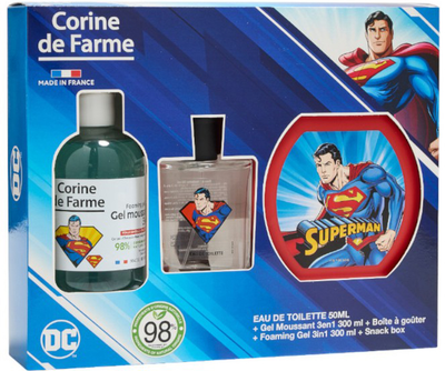 Набір для дітей Corine de Farme Superman Туалетна вода 50 мл + Гель для душу 300 мл + Коробочка для снеків (3468080966031)