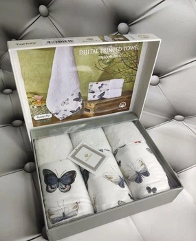 Подарочный набор полотенец Belizza Butterfly 30х50см 3 шт в коробке