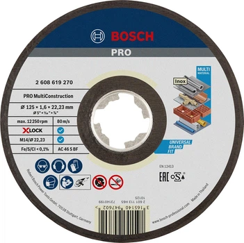 Круг отрезной Bosch X-Lock PRO Multi Material 125×1.6×22.23 мм (2608619270)