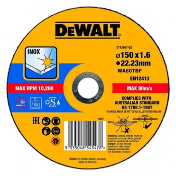 Круг отрезной по металлу DeWALT 150×1.6×22.23 мм (DT43907) — диск для резки металла
