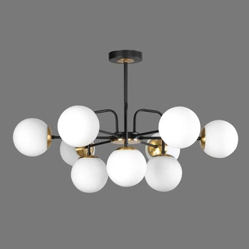 Люстра потолочная с шарами на 9 плафонов Е27 Sneha (99691736344/9 BLACK+GOLD)