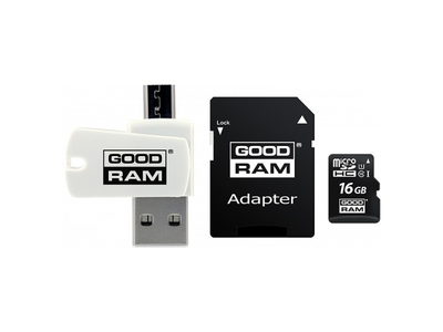 Карта пам'яті GOODRAM 16 GB microSDHC class 10 UHS-I All-in-One (M1A4-0160R12)