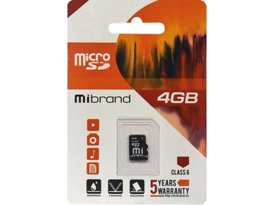 Карта пам'яті Mibrand 4 GB microSDHC Class 6 (MICDC6/4GB)