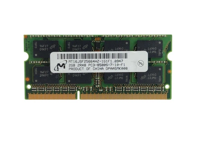 Оперативная память для ноутбука SODIMM Micron DDR3 2Gb 1066MHz PC3-8500S (MT16JSF25664HZ-1G1F1) 14030 Б/У