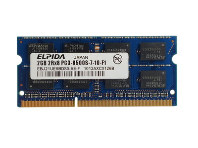 Оперативная память для ноутбука SODIMM Elpida DDR3 2Gb 1066MHz PC3-8500S (EBJ21UE8BDS0-AE-F) 14052 Б/У