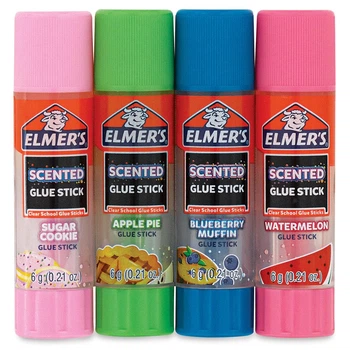 Набор Ароматизированный Клей Карандаш 4 шт Elmer's School glue Stick Канцелярский Клей Стик Прозрачный (01387)